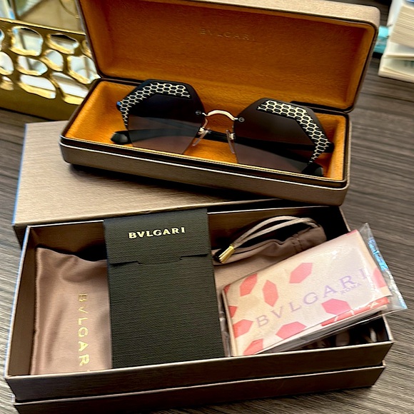 NWT Bvlgari never been worn. Women’s multi geometric sunglasses.